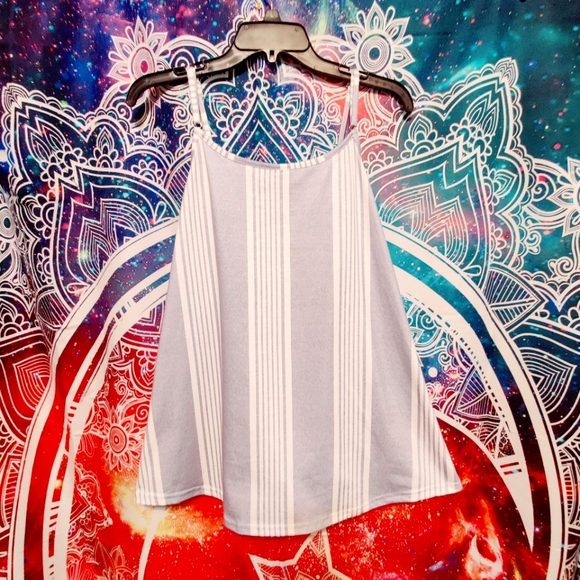 Boutique Women's Drape Tank Blue & White Stripe Sz. XL - Picture 2 of 6